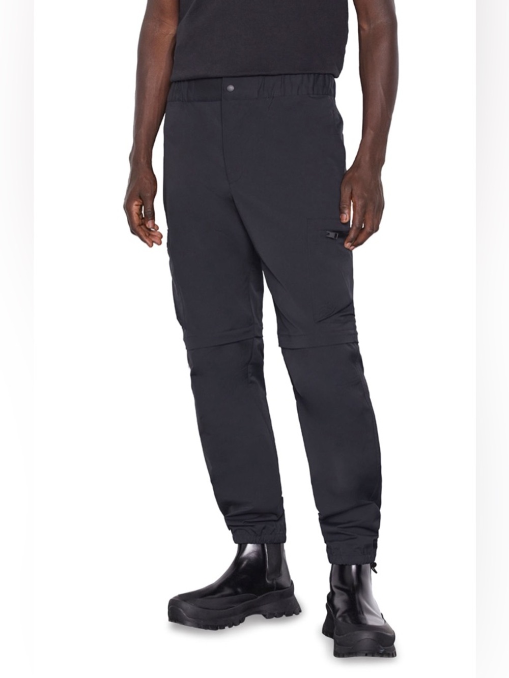 FRAME Men's Black Convertible Cargo Jogger Pants/ Shorts